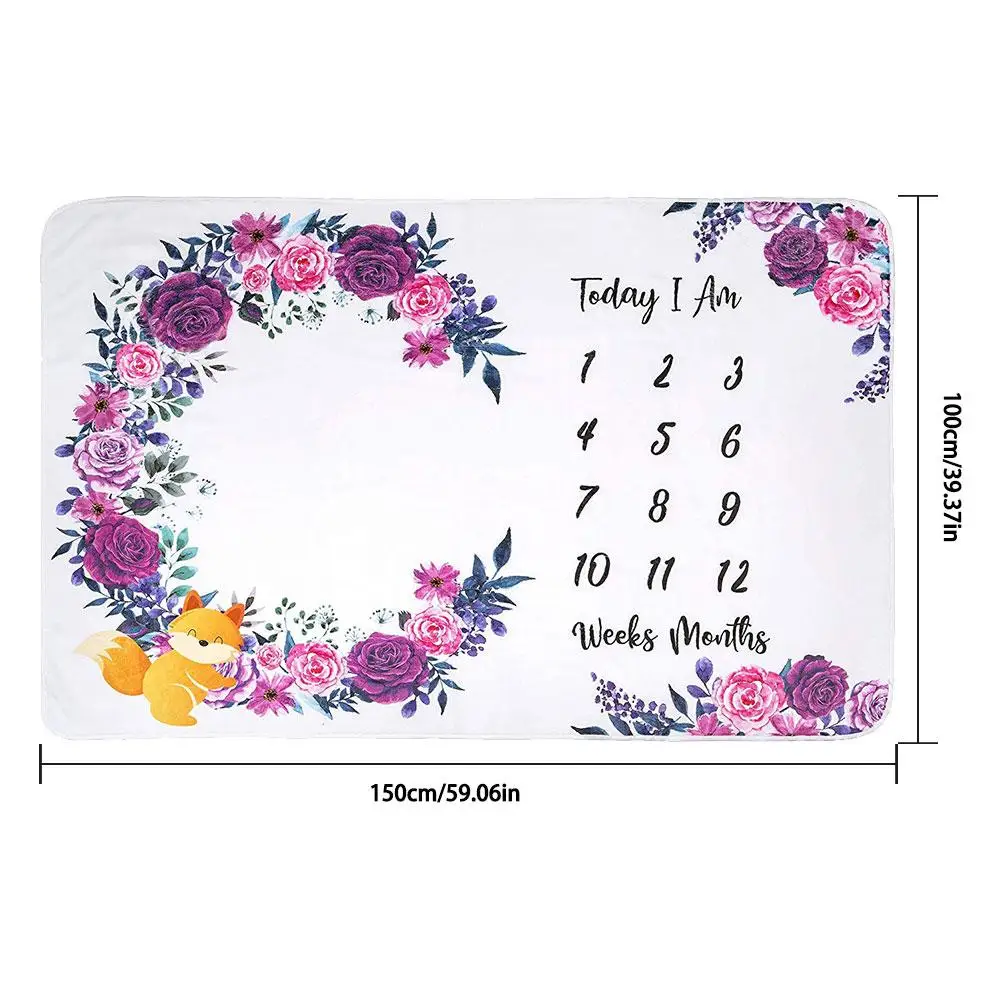 

Newborn baby Monthly Growth Milestone Blanket photography props Background Cloth Commemorate Rug Girls Boy blanket Kids Shooting