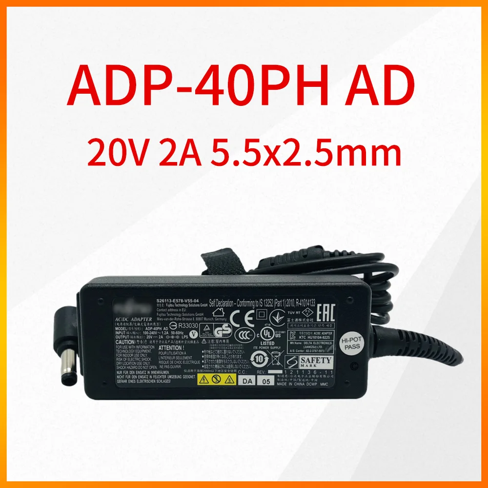 

Original ADP-40PH AD 20V 2A 5.5x2.5mm Power Adapter Suitable For Fujitsu