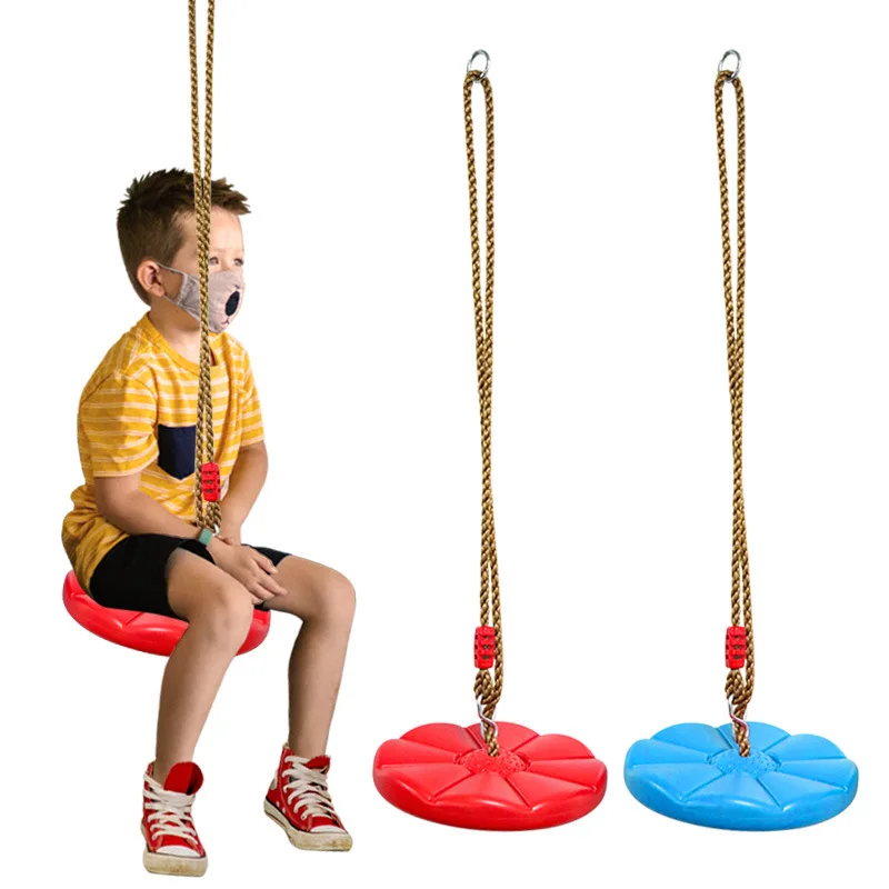 

Outdoor Swing Toy for Kids with Disc Multicolor Swing Seat Backyard Tree Swing Set Training Activity Safe Sports Play Equipment