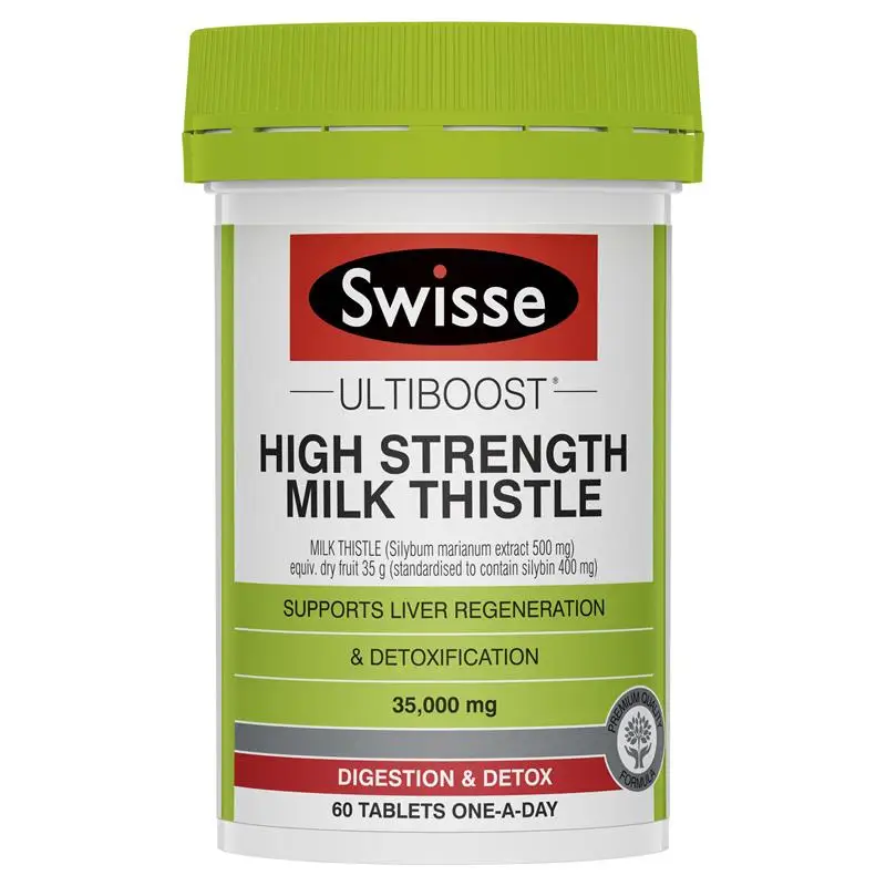 

Swisse Milk Thistle 35000mg 60 Tablets Liver Gallbladder Health Pills Cleansing Detox Supplements Indigestion Bloating Cramping