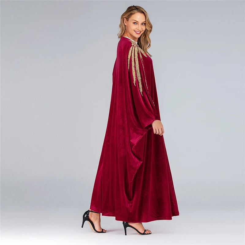 Бархатная мусульманская абайя кимоно хиджаб платье Abayas для женщин Elbise одежда