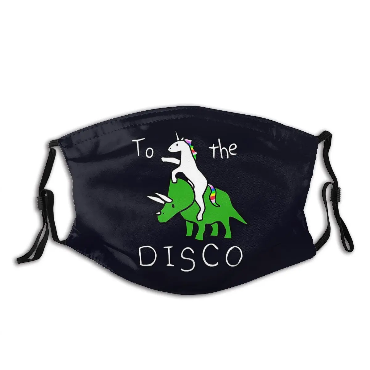 

To The Disco Riding Triceratops Reusable Printed Mouth Face Mask with Filter Windproof Dust Proof Winter Protection Cover Muffle
