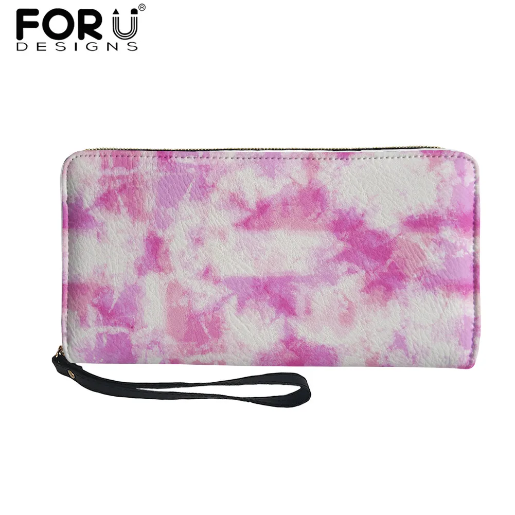

Модный Дамский Длинный кошелек FORUDESIGNS из искусственной кожи с красивым рисунком, Роскошный кошелек с ремешком на запястье и монетницей, жен...