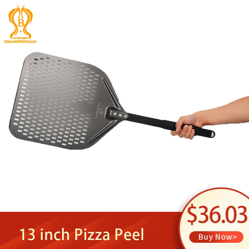 

Лопатка для пиццы, 13 дюймов, из алюминия, с нескользящей ручкой