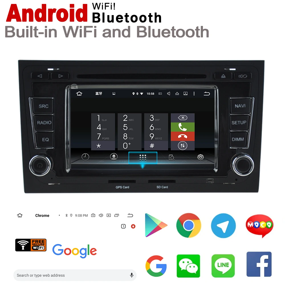 Автомобильный мультимедийный проигрыватель 2 DIN IPS Android DVD GPS для Audi A4 S4 RS4 8E 8H 2002 ~ 2008