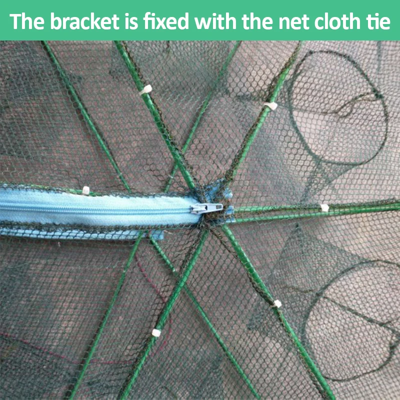 Усиленная Автоматическая рыболовная сеть с 6/8 отверстиями клетка для креветок