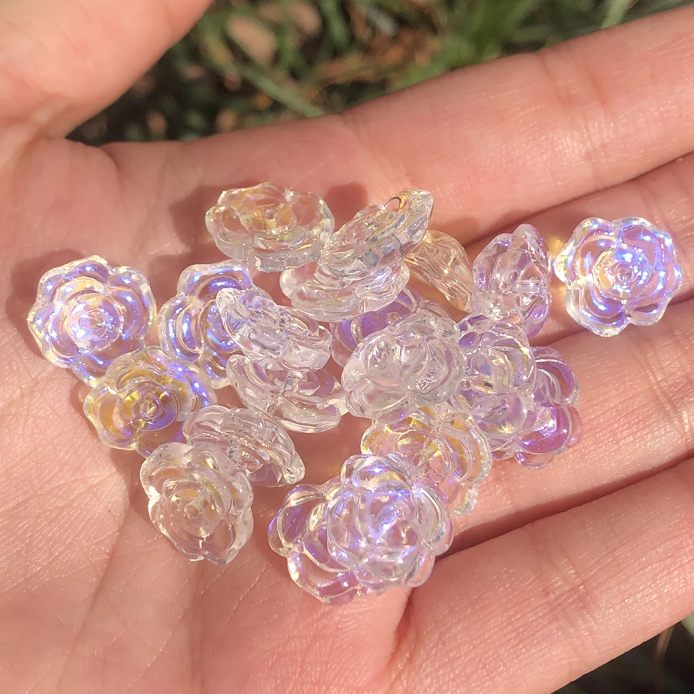 

13mm AB Czech Lampwork Crystal Glass Beads Loose Rose Spacer For Jewelry Making Diy Needlework Bracelet Necklace Accessories