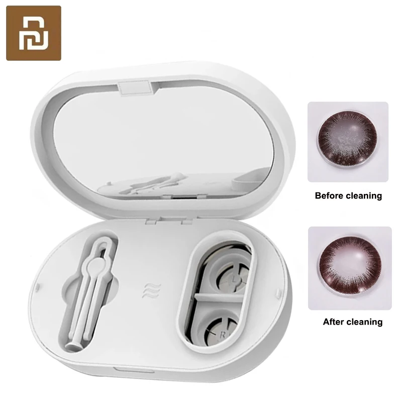 

Новая коробка Youpin EraClean для ультразвуковой очистки контактных линз, высокочастотная вибрация, стерилизация, удаление протеина от разрыва