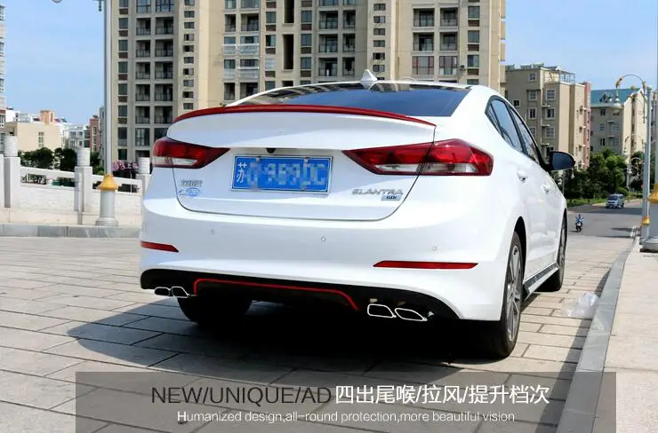 Задний Спойлер ABS для Elantra защитные бамперы диффузор заднего бампера 17