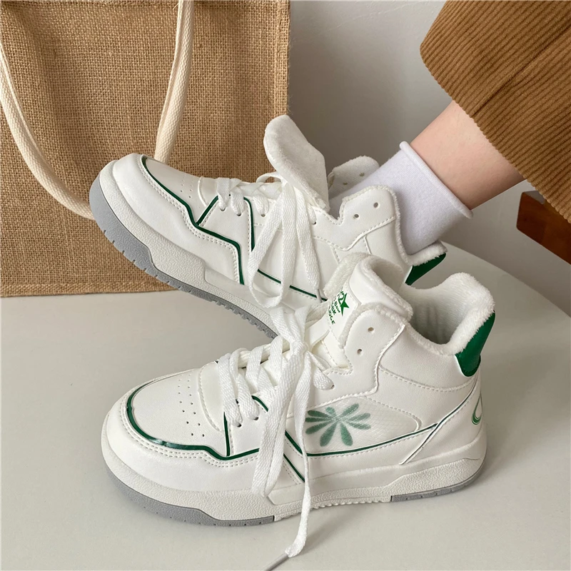 

Кроссовки женские спортивные на платформе, Вулканизированная подошва, повседневная обувь для бега, тенниса, белые, весна-осень