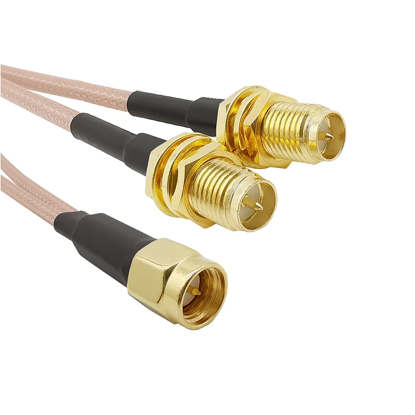 

1 шт. Вилочная часть разъема SMA для 2x армированным пластиком SMA женский Джек RG316 RF коаксиальный разъем кабеля Y Тип маршрутизатор Wi-Fi антенны с...