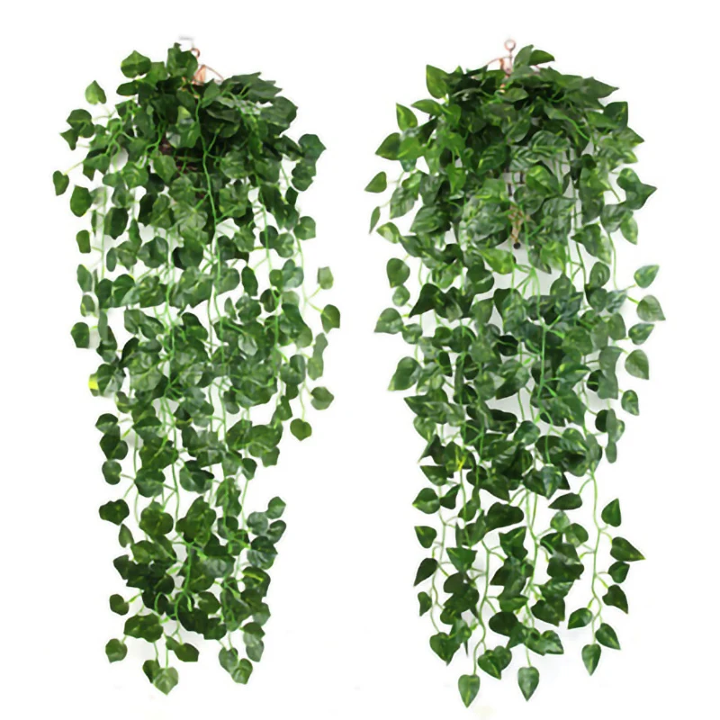 

Artificial Green Plants 100cmGrape Green Leaves Watermelon Leaf Rattan Garland Wedding Party DIY Home Bar Garden Wall Decoration