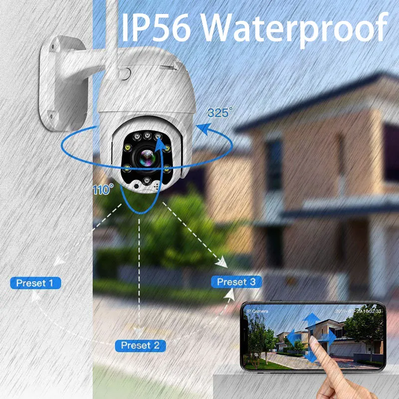 Горячая Распродажа 1080P Wifi PTZ IP камера наружная беспроводная облачная для хранения