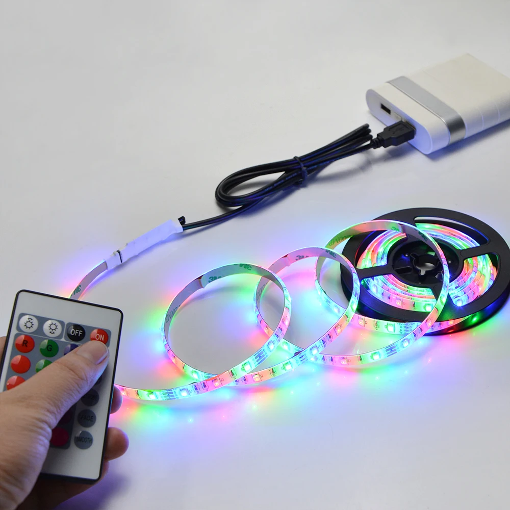 1 м 2 3 4 5 RGB светильник Светодиодные ленты для ТВ компьютер шкаф Подсветка USB лампа