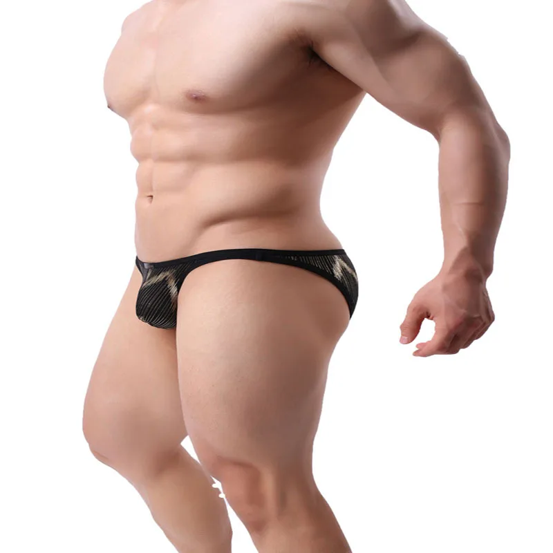 Мужские трусы-бикини однотонные спортивные трусы с низкой талией и