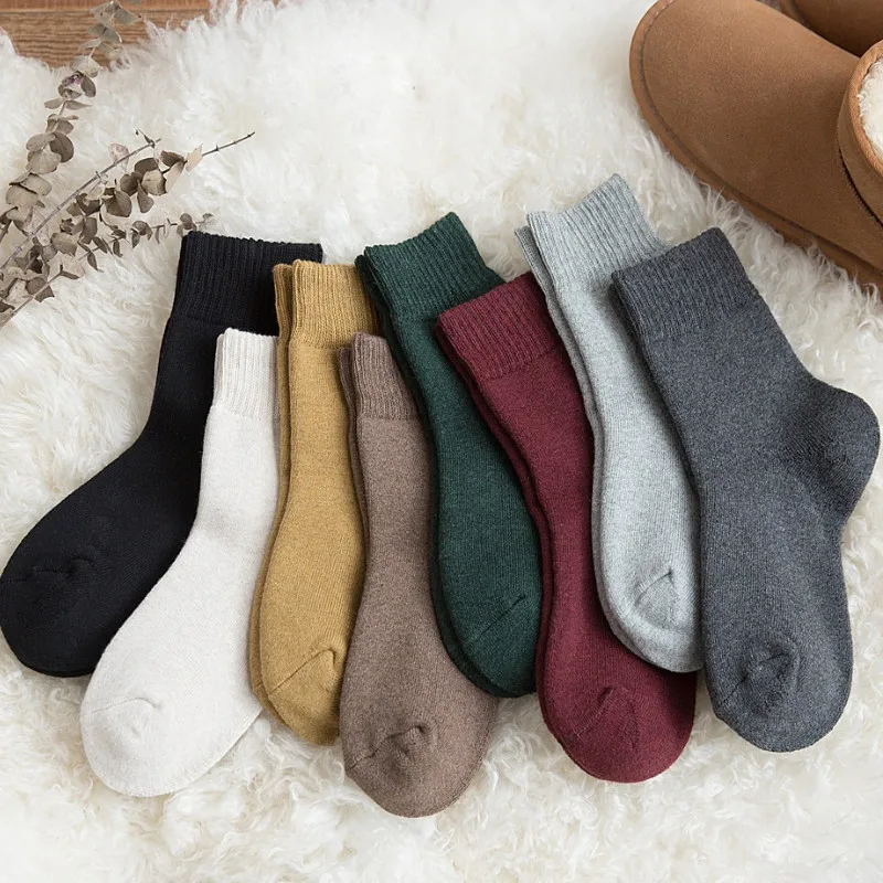 

Autumn Winter Thickened and Warm Women Socks Towel Balck and White Ankle Socks Japanese Korean Style for Ladies Meias 129