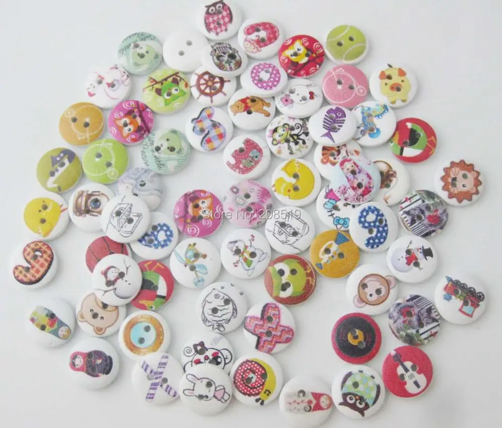 WBNLGG круглая форма печатных детская рубашка пуговицы Ассорти 150 шт 3/5