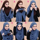 Шифоновый шарф-хиджаб с двойной петлей, платок, женские мусульманские шали и накидки, головной платок шарф Мусульманский, тюрбан малазийский хиджаб