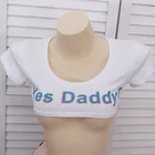 Женская футболка с коротким рукавом Yes Daddy, Повседневная хлопковая футболка с коротким рукавом и надписью для клуба, топы для женщин