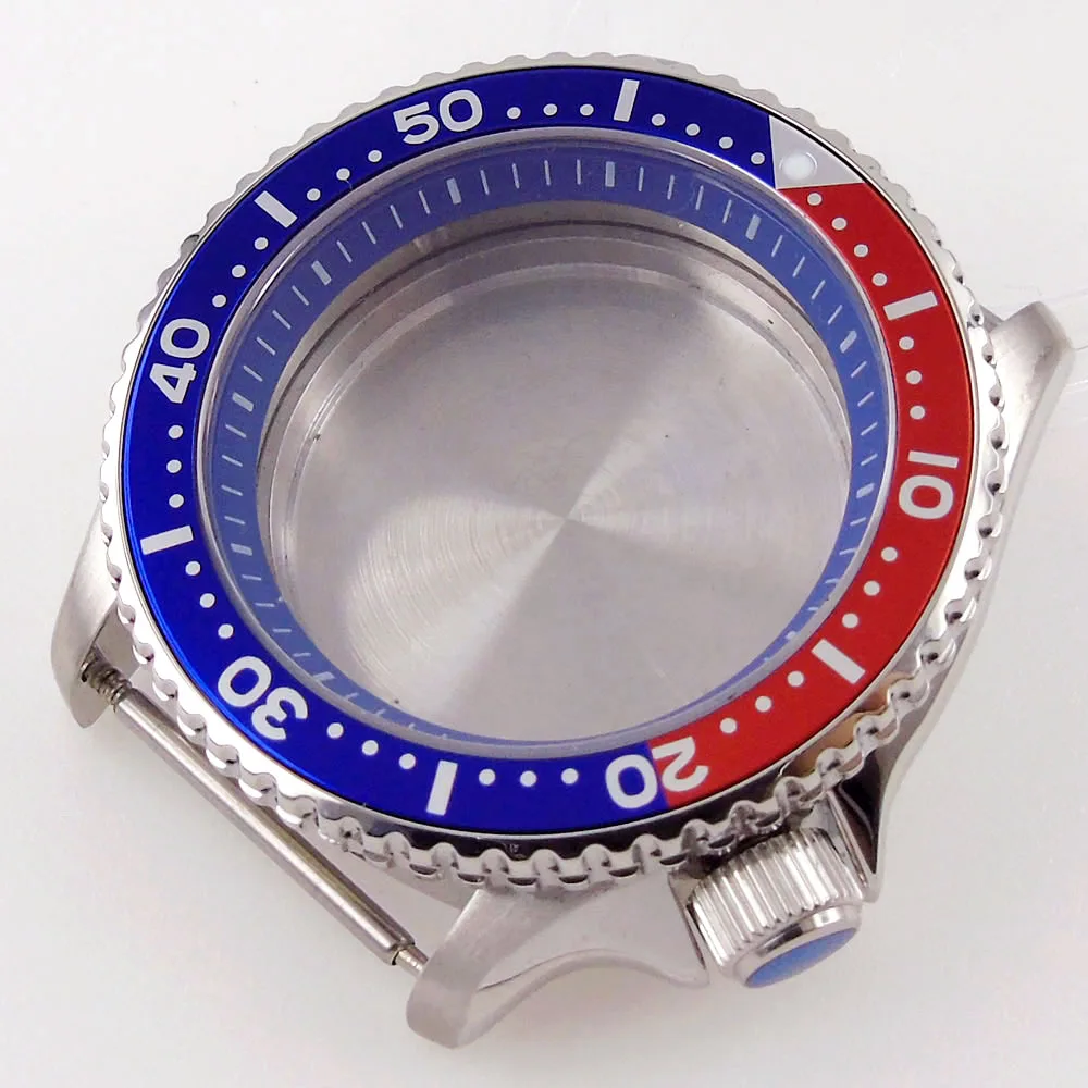 

Red Blue 41mm Diver Waterproof Automatic Watch Case fit NH35A NH36A Alloy Insert Chapter Ring 120 Clicks Bezel