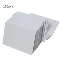 100pcs premium white blank inkjet pvc id cards white plastic double sided printing diy id badge cards