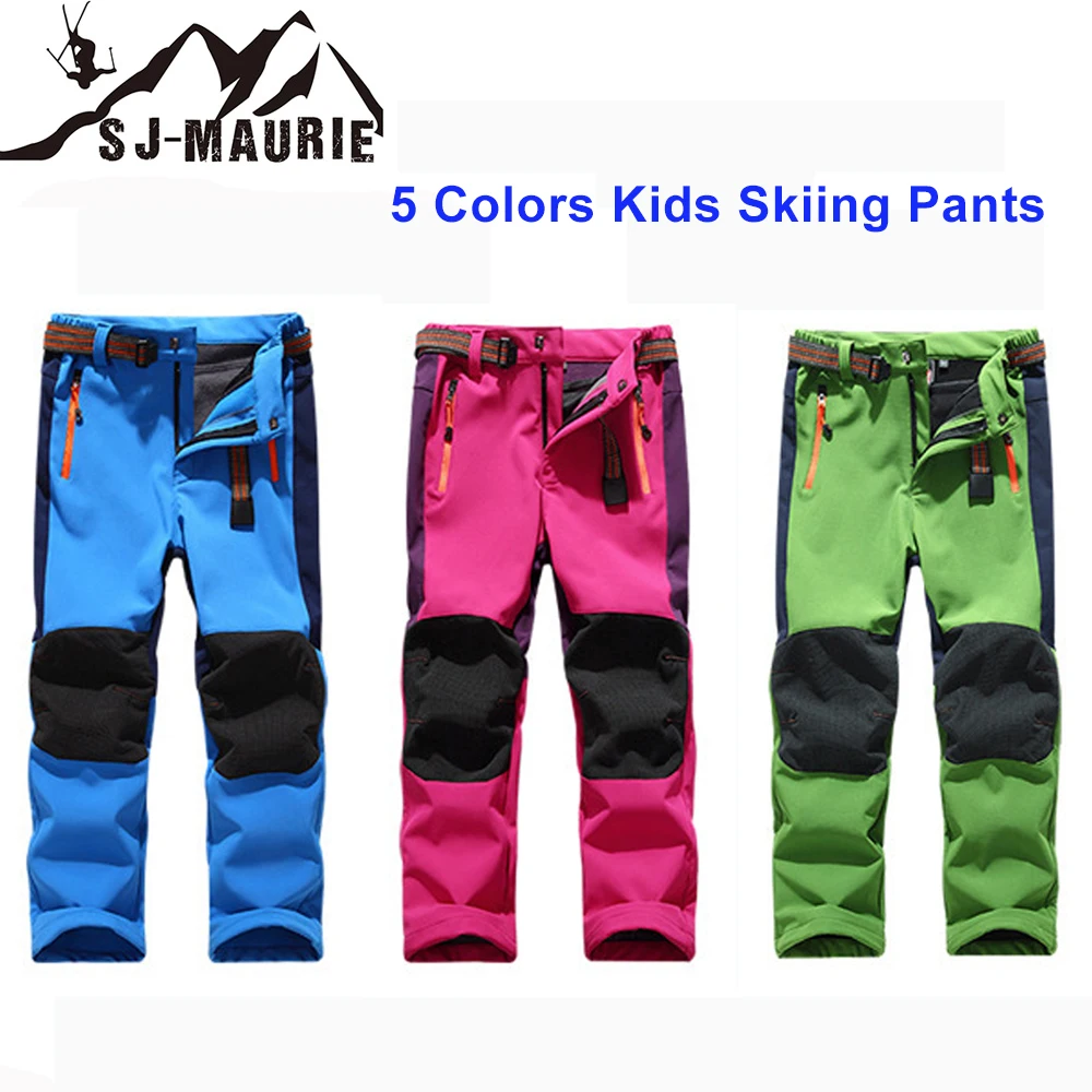 Лыжные штаны для мальчиков и девочек детские лыжные сноуборда зимние теплые