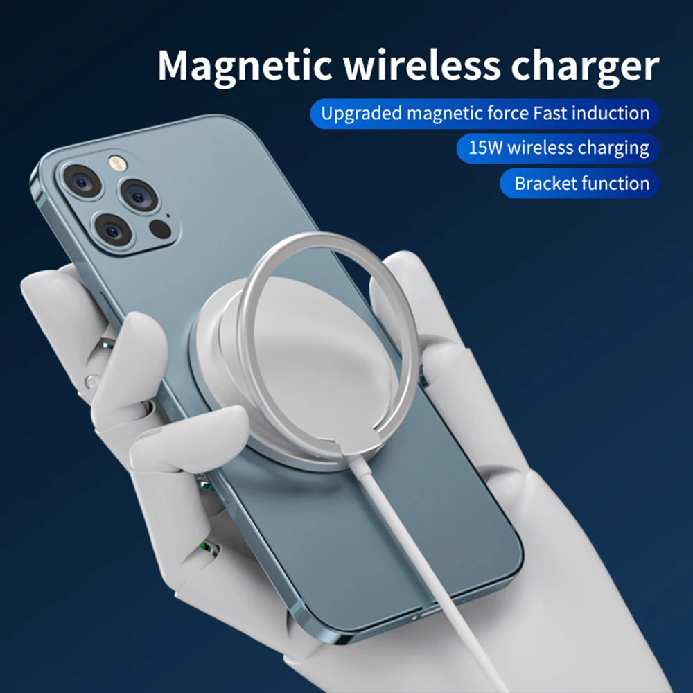 

FLOVEME 15W Magnetic Wireless Charger Fast Charging Mobile Phone Holder for iPhone 12 Suction Cup Fast Charging Phone Holder New