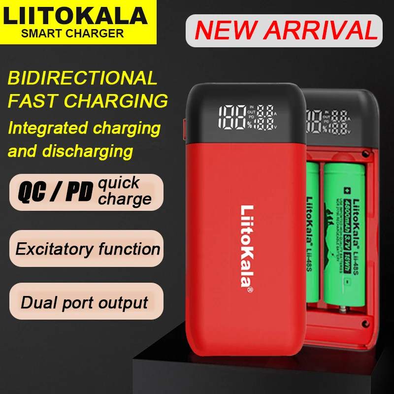 

LiitoKala Lii-MP2 Power Bank 18650 Battery Charger Type C Input QC3.0 Fast Charging Charger 20700 21700 Battery Portable Charger