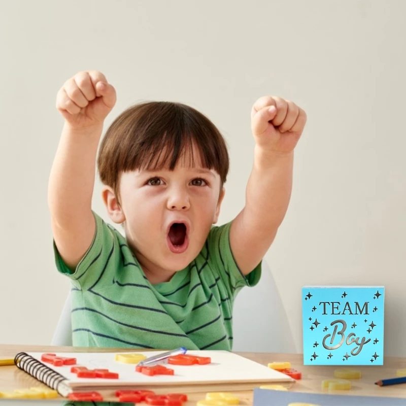 Деревянный светодиодный светильник Team Boy квадратная форма украшение для детской