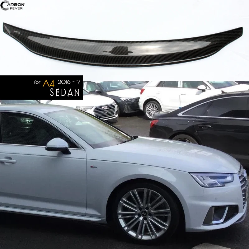 

Carbon Fiber Rear Trunk Spoiler Ducktail Wing for Audi 2016 - 2022 A4 B9 4-Door Sedan, OEM Fitment!