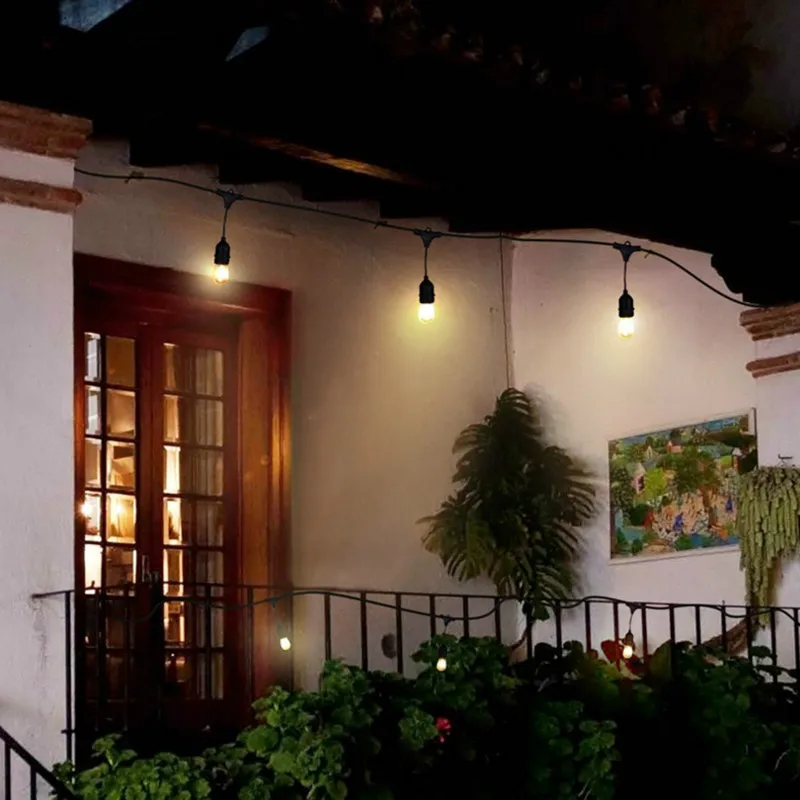 220В светодиодные гирлянды лампа с подвесными розетками 48ft 15 E26 Цоколь Открытый