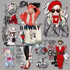 Красивые наклейки с буквенным рисунком, нашивки с принтом для украшения одежды, сделай сам, футболка, Термотрансферная нашивка из ПВХ, нашивки ron