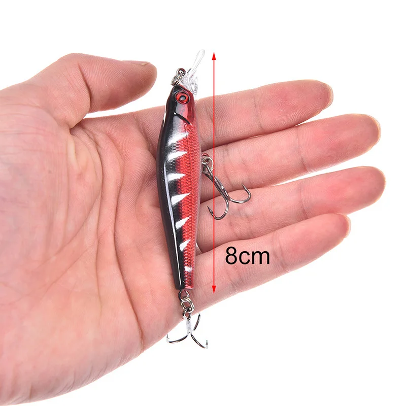 

1pc High Quality Minnow Lure 9g/8cm Soft Bait Fish Fishing Lure Shad 3d Eye Minnow Bait