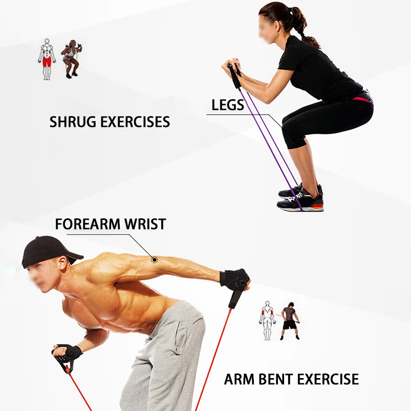 

Fitness Resistance Band with Handle Fitness Equipment Yoga Rope Pull Band, Fitness Exercise Home Sports Strength Training Device