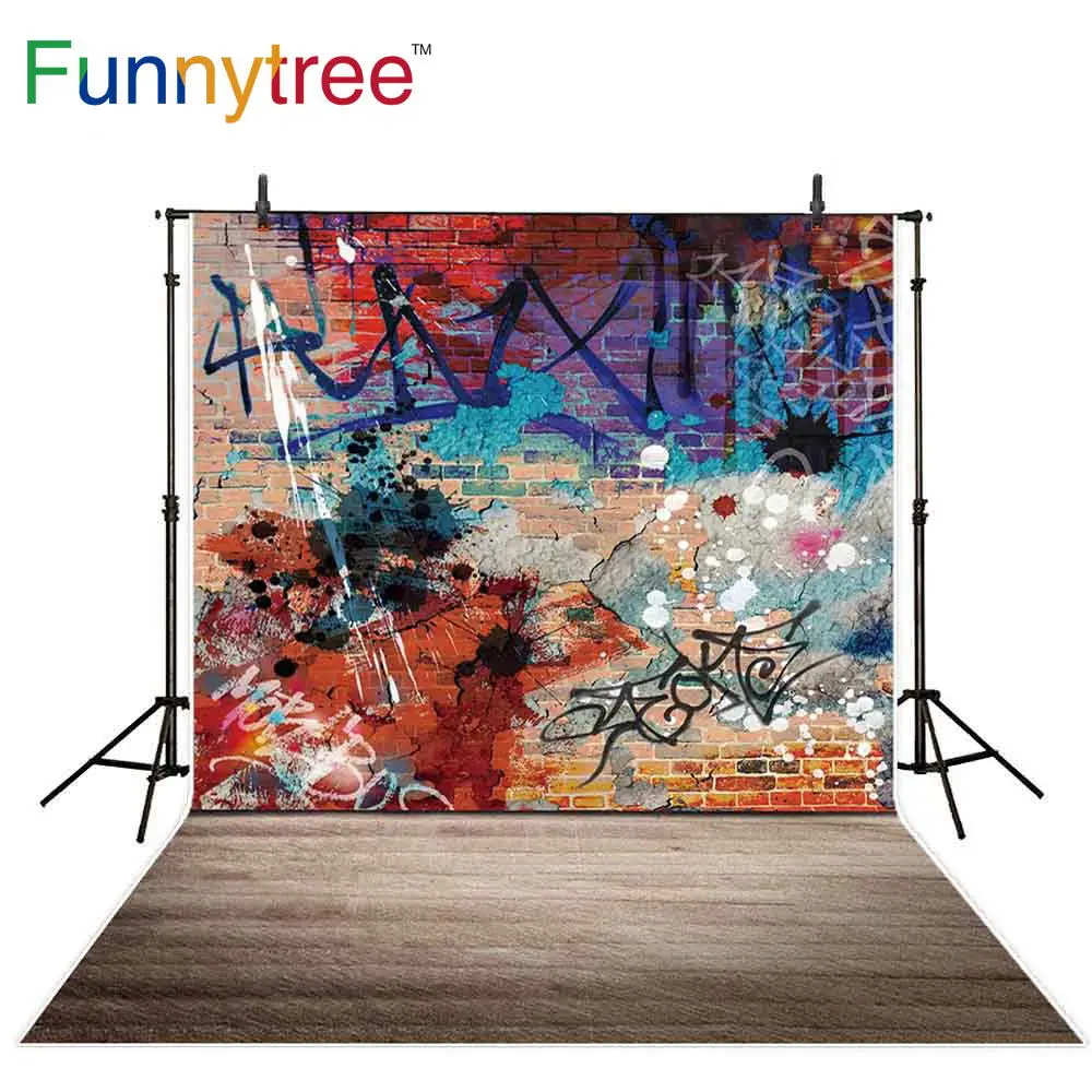 

Виниловый фон Funnytree для студийной фотосъемки с изображением граффити стены улицы деревянного пола фэнтезийные фоны