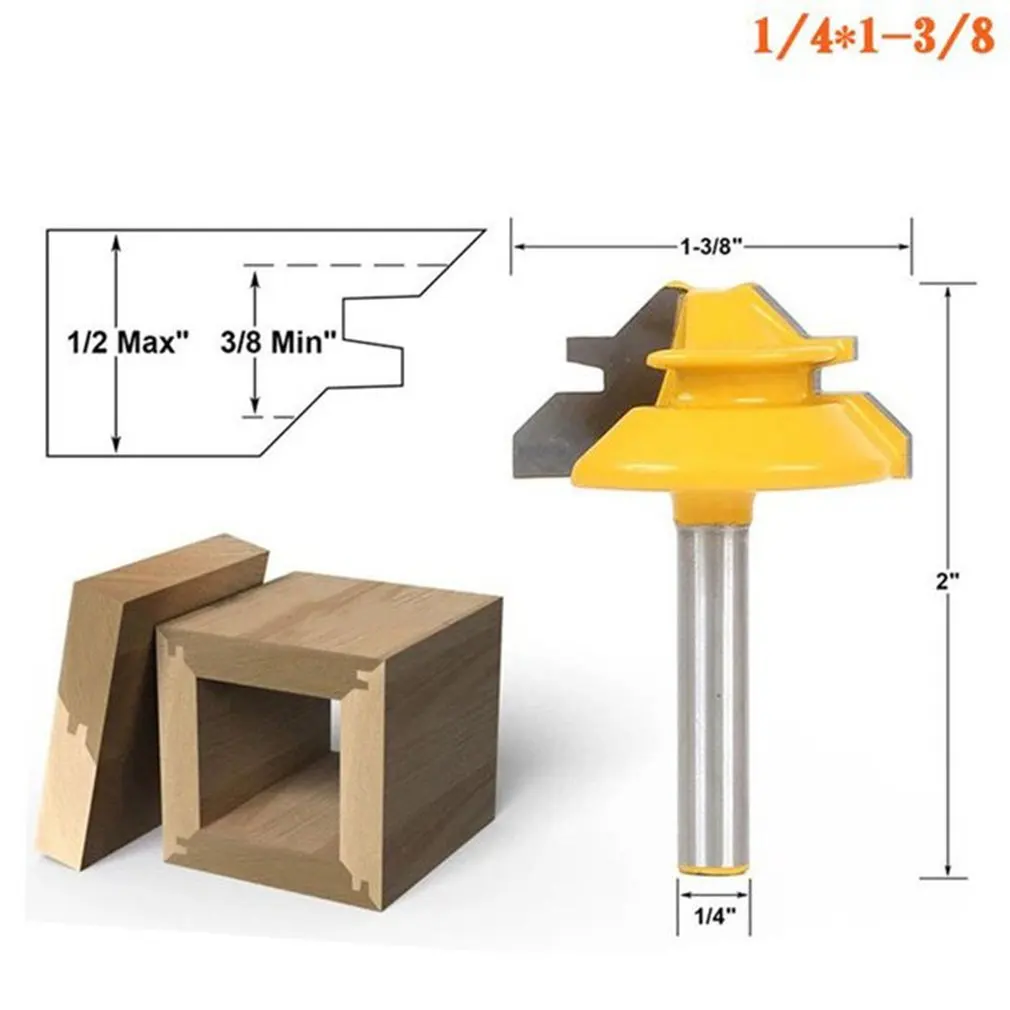 1/4 дюйма 45 градусов нож для тенона 1/4*1 3/8 Stile Finger Joint клей фреза конус тенон