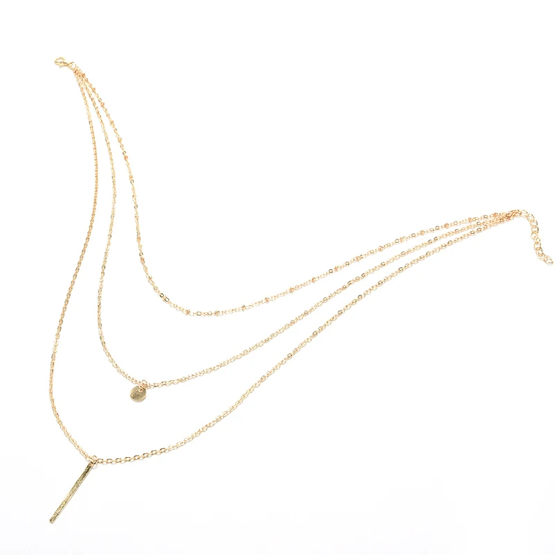 Золотые бусы и длинные кулоны в полоску ожерелья ювелирные изделия модная рука