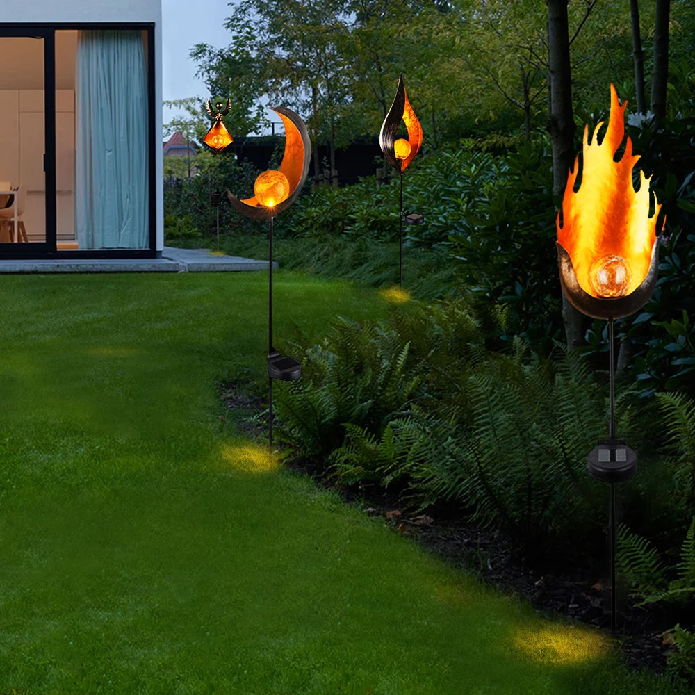 

LED Solar Powered Flame Flickering Lamp Outdoor Waterproof IP44 For Yard Garden Landscape Decor Landscape Light Path Lighting