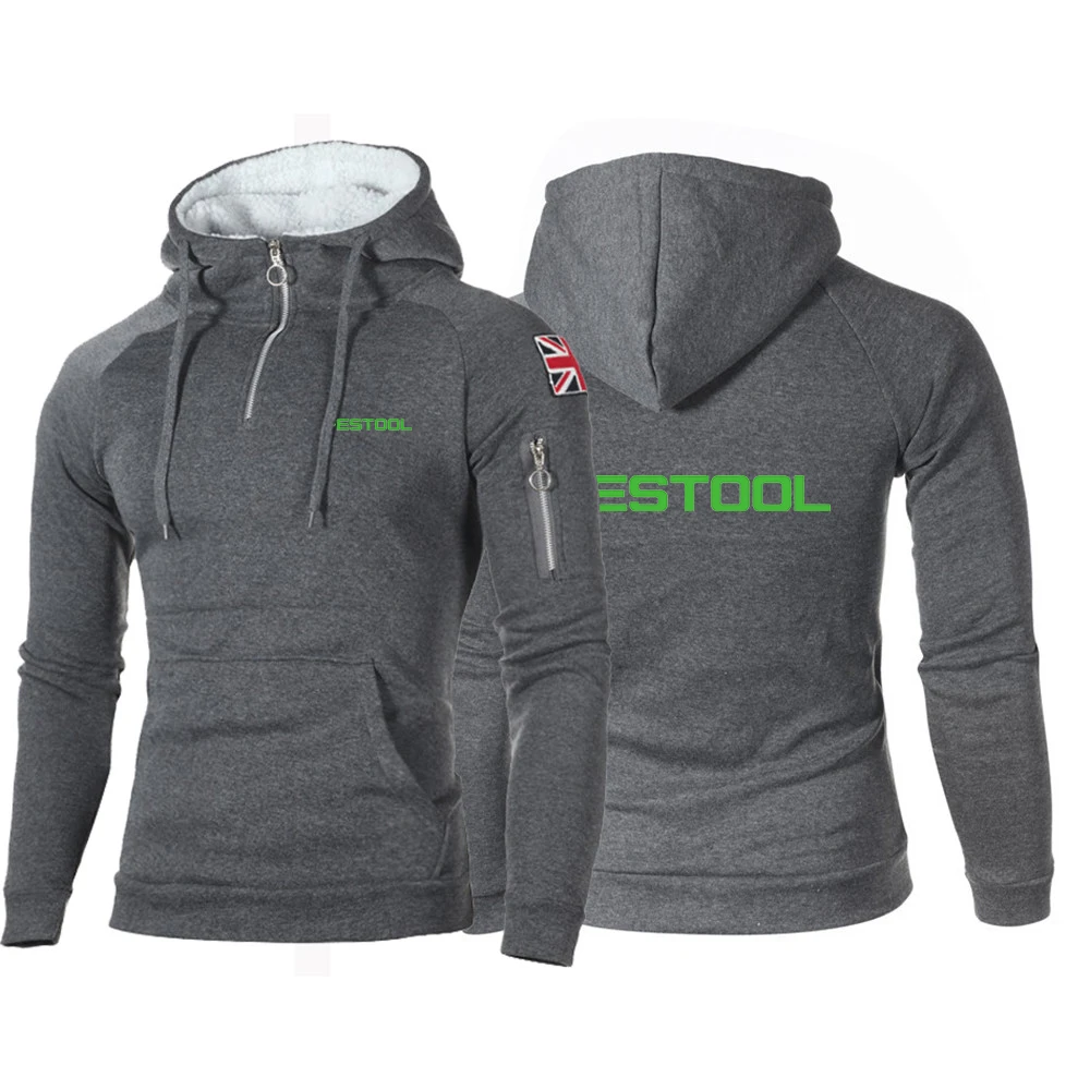 

NEW FESTOOL Autumn Men's Comfortable Sports and Leisure running Hoodies Comfortable solid Cotton Print Casual Hooded Coats