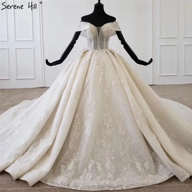 Пикантные Роскошные свадебные платья цвета шампанского с открытыми плечами