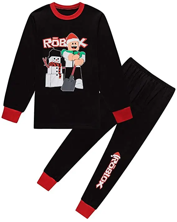 Robloxing-Conjunto de pijama para ni&ntilde;o, ropa interior de dibujos animados, pantalones de manga larga, ropa de dormir de algod&oacute;n para interiores-0