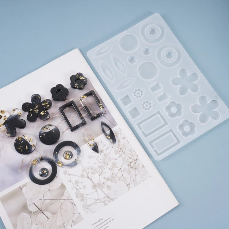 

Crystal Epoxy Resin Mold Earrings Pendants Casting Silicone Mould DIY Craft Tool MXME