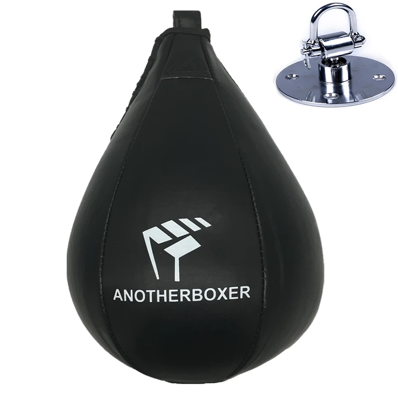 Black with Hanging ММА ПУ Боксерский Тренировочный Пробивной мешок профессиональный фитнес Муай Тай двойной конец мяч на резинке для боксирования груша надувной боксерский мешок - Цвет: Black with Hanging