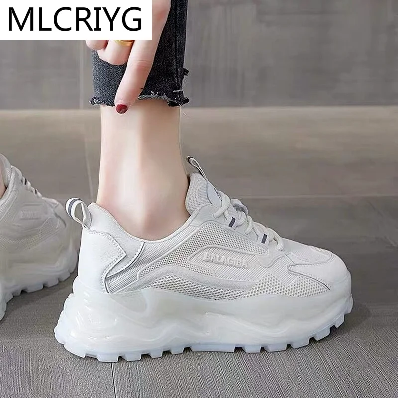 

Женские кроссовки на массивной вулканизированной подошве, удобные повседневные кроссовки на платформе, новинка весеннего сезона 2021