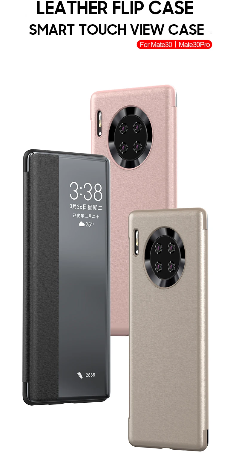 Кожаный чехол-книжка Cenmaso для huawei mate 30 Pro с окошком для сенсорного экрана для huawei mate 20X30 Pro, защитный чехол