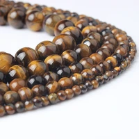 lanli 4681012mm natural jewelry tiger eye stones loose beads diy men and women bracelet necklace earrings accessories
