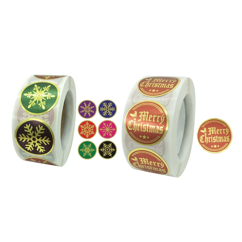 

NEW-Christmas Ornaments Sticker 10 Roll 500PCS Per Roll Very Suitable for Christmas Themed Decorations Combination Pack