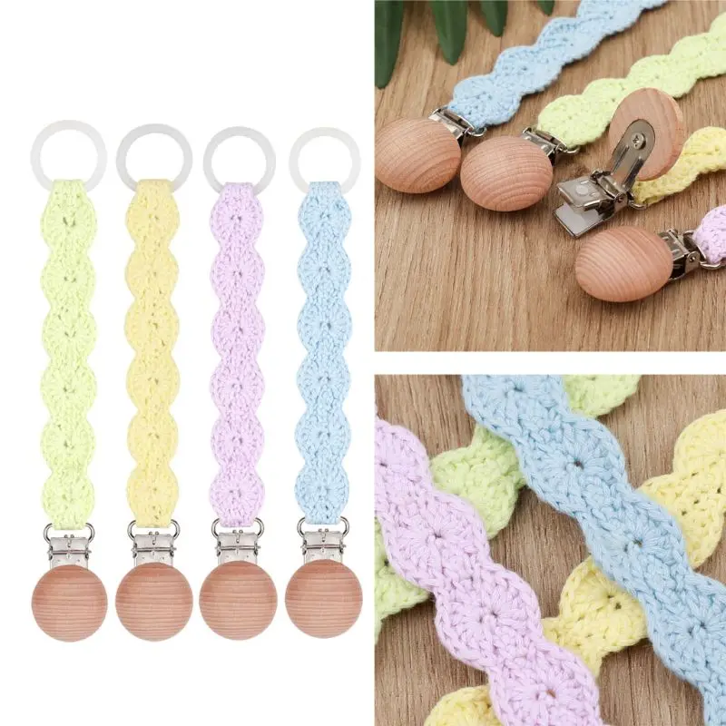 

Crochet Pacifier Clips Chain Dummy Clip Pacifier Holder Nipple Holder Soother Chain For Infant Baby Feeding