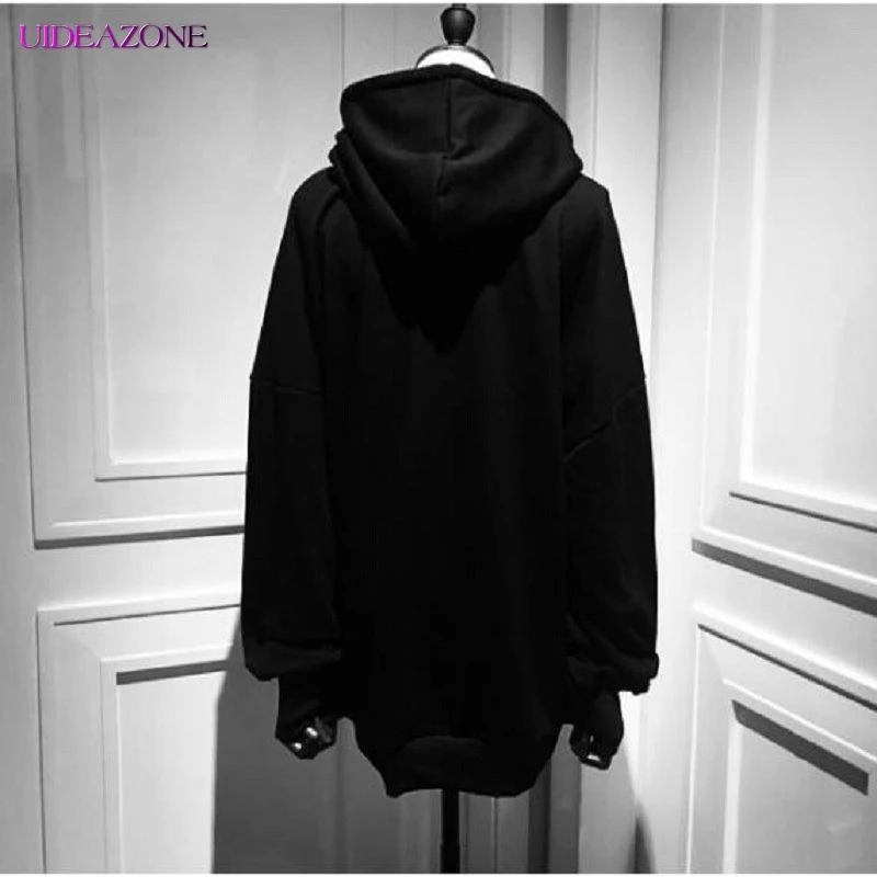 UIDEAZONE Женская толстовка большого размера в готическом стиле панк с длинным