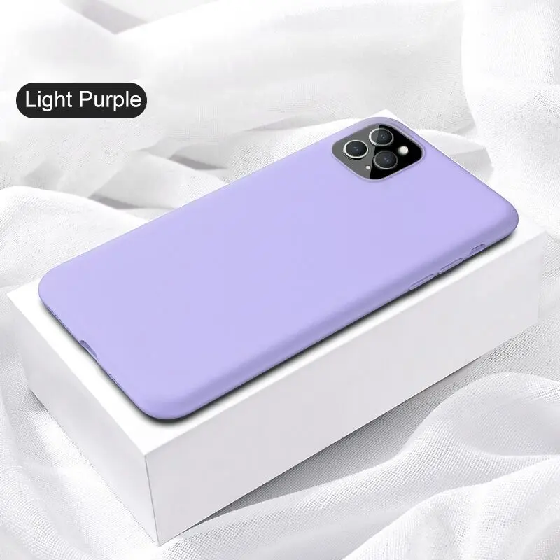 Light Purple ZNP тонкий жидкий силиконовый чехол для iPhone 11 Pro XS Max X XR карамельный цвет мягкий чехол для iPhone 8 7 6 6s Plus X чехол для телефона Coque - Цвет: Light Purple